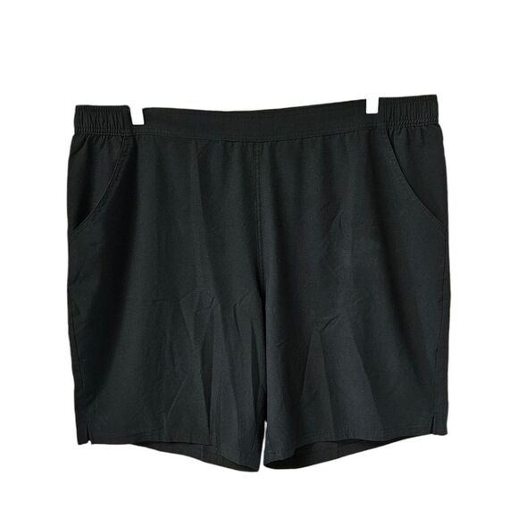 D&CO BEACH Shorts Plus Size Black High Rise Silky Dress Shorts Size 22W - Picture 1 of 13